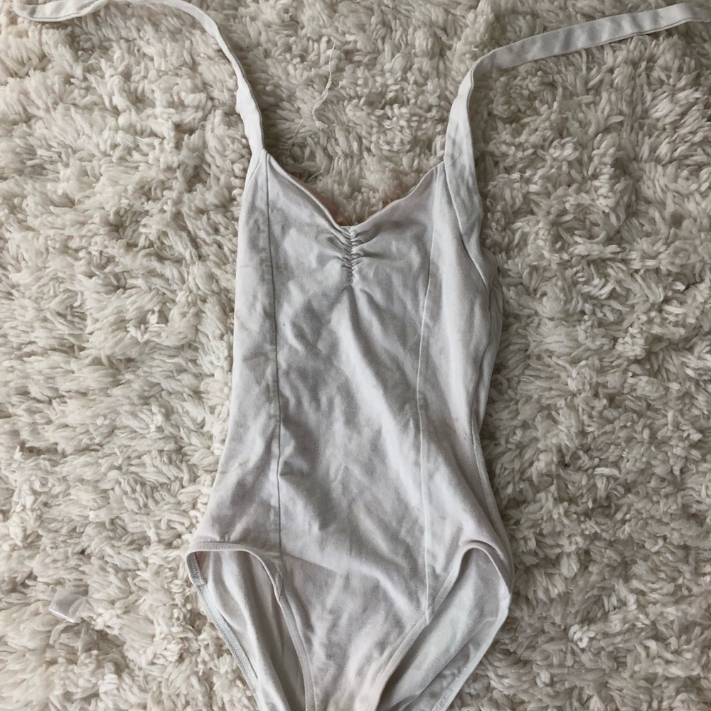 White Capezio Halter Leotard